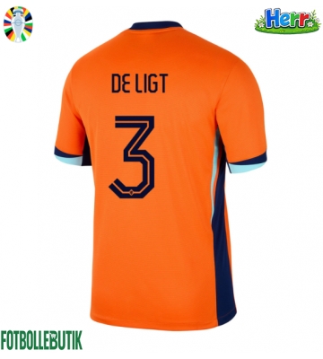 Nederländerna Matthijs de Ligt #3 Hemmatröja EM 2024 Kortärmad